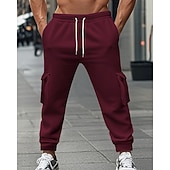 economico Carico-Per uomo Pantaloni da Tuta Cargo Pantaloni da tuta Joggers Pantaloni Coulisse Tasca Elastico in vita Semplice Comodità Sport all&#039;Aperto Quotidiano Moda Casual Nero Bianco Micro-elastico