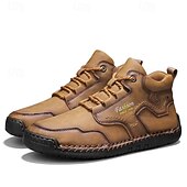 abordables Bottes-Chaussures de travail décontractées kaki pour hommes, baskets d&#039;extérieur à lacets durables avec semelle antidérapante pour la randonnée, le camping, la conduite et les activités quotidiennes