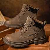 お買い得  ワークブーツ-メンズクラシックワークブーツ - クッション性のあるインソールと耐久性のあるグリップソールを備えた頑丈な屋外用安全靴。建設現場や日常のアウトドアウェアに最適です。