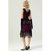  Retro Vintage Roaring 20s 1920s Midi Flapper Dress Fancy Costume Halloween Group Couples Costumes The Great Gatsby Sequins Tassel Fringe Fancy Dress Men's Women's Halloween Carnival Party / Evening