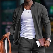 economico giacca sportiva-Per uomo Giacca Leggera Giacca Casual Vacanza Quotidiano Traspirante Tasca Primavera Autunno Blocco di colori Moda Classico Collo alla coreana Regolare Nero Giallo Rosso Blu marino Blu reale Giacca