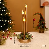 cheap Indoor Christmas Lights-3 Pcs Christmas Light Simulation Candlestick Candlestick LED Ornament 30 * 10CM Light Desktop Atmosphere Decorative Light Nightlight AAA Battery Box