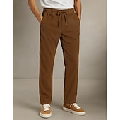 economico Sciolto-Per uomo Pantaloni in velluto a coste Pantaloni Pantaloni Eleganti Pantaloni Larghi Coulisse Tasca Frontale Semplice Comodità Lunghezza intera All&#039;aperto Casa Feste Vacanza Moda Nero Blu marino