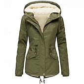 ieftine Parka de iarnă-Pentru femei Palton de iarnă Sacou Comfortabil Respirabil Fermoar Buzunar Casual Simplu Vacanță Stradă Casual Purtare Zilnică Fermoar Scurt Regulat Capișon Fit regulat Manșon Lung Îmbrăcăminte