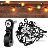 abordables Crochets et fixations-Ensemble de 20 crochets de sécurité en plastique pour lumière - solution de suspension polyvalente pour une utilisation intérieure et extérieure, comprend 20 crochets, 20 vis, 20 tubes, crochets