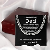 Недорогие События и вечеринки-Кубинское ожерелье-цепочка моему отцу, рождественский подарок для отца с коробкой для открыток, подарок на день рождения, ювелирное украшение в подарок на День отца от сына или дочери