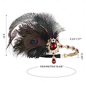 رخيصةأون إكسسوارات تنكرية-مجموعة مجوهرات نسائية من طراز جاتسبي فلابر من عشرينيات القرن العشرين - عصابة رأس من ريش الطاووس، سوار من اللؤلؤ، أقراط، قلادة، وقفازات للحفلات الكلاسيكية والملابس المسائية