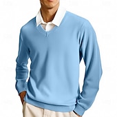 economico maglione pullover da uomo-Per uomo Maglione Maglione casual Maglione a maglia A Coste Maglia Top Regolari Lavorato a maglia Semplice Scollo a V Moda Casual Vacanza Abbigliamento quotidiano Abbigliamento Autunno Inverno