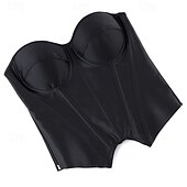 Недорогие Корсеты-Жен. Корсет Корректирующее белье Утягивающее белье Корректирующее белье Сексуальный корсет На каждый день Полоса Неровная кромка Открытая спина Отпуск Для улицы Свидание Без рукавов холодный прием