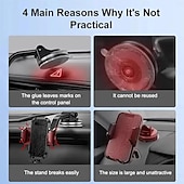 levne Servis vozidel-Nastavitelný držák do auta s otočným 360stupňovým uchycením se silikonovým protiskluzovým úchopem, silný adsorpční držák do auta pro všechny mobilní telefony bez nutnosti použití