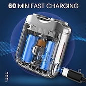 billige Personlig pleie og helse-Bærbar roterende elektrisk barbermaskin med dobbel ring, mini-skjeggbarbermaskin med koffertdesign, vanntett reisebarbermaskin for menn, hurtiglading med lang batterilevetid og magnetisk kutter med