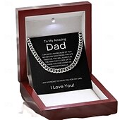 Недорогие События и вечеринки-Кубинское ожерелье-цепочка моему отцу, рождественский подарок для отца с коробкой для открыток, подарок на день рождения, ювелирное украшение в подарок на День отца от сына или дочери