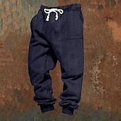 abordables Fret-Homme Joggings Pantalon Jogger Pantalons Jacquard Cordon de serrage Avec Poches Uni Confort Sport en Plein Air Quotidien Mode Occasionnel Noir Blanche Micro-Élastique