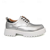 economico Scarpe Oxford-scarpe oxford nere lucide da uomo – scarpe eleganti stringate in vernice con suola spessa per feste serali, moda gotica, concerti e occasioni speciali