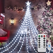 Χαμηλού Κόστους Τροφοδότηση με USB-1 τεμ. 3m-288 LED χριστουγεννιάτικα φώτα με αστέρια, εσωτερική και εξωτερική αυλή, φώτα δέντρου γάμου, φεστιβάλ, πάρτι, χρονοδιακόπτης 8 λειτουργιών, τηλεχειριστήριο, τροφοδοτικό USB
