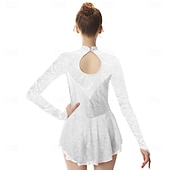 voordelige Schaatsjurken-Kunstschaatsjurk Dames Voor meisjes Schaatsen Jurken Outfits Wit Geel Donker paars Spandex Hoge Elasticiteit Professioneel Wedstrijd Kunstschaatskleding Modieus Lange mouw Kunstschaatsen