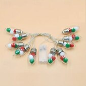 abordables Guirlandes lumineuses led-Guirlande lumineuse de Noël à ampoules, flocon de neige, sapin de Noël, 1,5 m, 10 LED, alimentée par piles, pour fête de Noël, fenêtre, balcon, porche