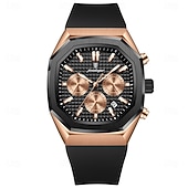 olcso Quartz órák-poedagar üzleti karóra férfiaknak vízálló, világító kronográf dátum férfi karóra szilikon szíjas kvarc férfi karóra 893