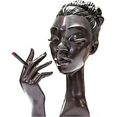 billiga Skulpturer-huvud rökelse brännare svart kvinna, svart dam huvud doft brännare svart kvinnor huvud, huvud rökelse brännare svart kvinna, huvudet rökelse hållare för olika miljöer