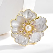 billige Brosjer og nåler-Nåler Klassisk Retro geometriske Blomst Elegant Mote Personalisert Enkel Brosje Smykker Hvit Til Bryllup Fest Gave Engasjement Skoleball Festival