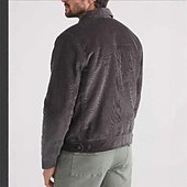 economico Giubbotti Cargo-Per uomo Giacca Invernale Giacca in Velluto a Coste Giacca in Pile Giacca Cargo Vacanza Quotidiano Calore Termico Tasca Pile Autunno Inverno Semplice Moda Streetwear Bavero Regolare Caffè Giacca