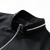 baratos Jaquetas Casuais-Homens jaqueta leve Jaqueta casual Férias Diário Bolsos Outono Inverno Tecido Moda Clássico Colarinho Chinês Padrão Preto cáqui Cinzento Casaco