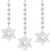 billige Ornamenter-32 stk krystallklare julepynt i akryl med snøflak, reinsdyr og istappklokker &amp;blinkende lyseffekt egnet for festdekorasjoner, jul, bursdagsfeiringer
