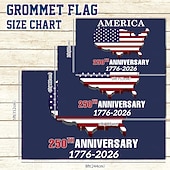 cheap America 250-US 250th Anniversary Flag America 250 1776-2026 Patriotic Stars Yard Signs Party Supplies Hanging Decor for House Garden Welcome Backdrop Semiquincentennial 4th of July Independence Day 3x5 Ft