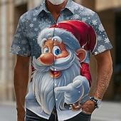 חג המולד בגדי ריקוד גברים אנימציה סנטה קלאוס פתית שלג חולצה חולצה עם כפתורים שרוולים קצרים מצחיק בָּחוּץ חגים קיץ אביב צווארון מתקפל הדפסת תלת מימד חולצות צווארון כחול 2# כחול 1# פול זול תלבושת סנטה קלאוס-חג המולד בגדי ריקוד גברים אנימציה סנטה קלאוס פתית שלג חולצה חולצה עם כפתורים שרוולים קצרים מצחיק בָּחוּץ חגים קיץ אביב צווארון מתקפל הדפסת תלת מימד חולצות צווארון כחול 2# כחול 1# פול