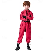 abordables Disfraces de Niños-Guardia Roja Disfraz Mono Horror Disfraz de miedo for Hombre Chico Niños Adulto Víspera de Todos los Santos Carnaval Rendimiento Fiesta