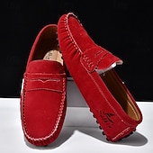 economico Mocassini casual-Per uomo Mocassini &amp; Slip-On Retrò Taglie Forti Camminata Casual Quotidiano PU Confortevole Stivali alti Mocassino Rosso marrone Nero Giallo