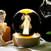 preiswerte Weihnachtsgeschenklichter-3D-Statue der Jungfrau Maria aus Kristall mit Holzsockel, lasergravierte Glaskugelstatue „Unsere Liebe Frau von Guadalupe“, 3D-Kristallkugel, Mutter Maria, christlich-katholische religiöse