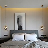 abordables Éclairages pour îlot-25 cm design unique pendentif lumière led globe cercle métal électrolytique île lumières style nordique magasins/cafés salle à manger chambre salon lumières cadeau pour les amis de la famille