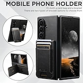 Недорогие Чехлы для Samsung-телефон Кейс для Назначение SSamsung Galaxy Z-образный сгиб 7 Z-сгиб 6 Z Fold 5 Кошелек для карт Полная защита тела Защита от удара Ретро ТПУ Кожа PU