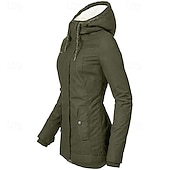 abordables Parka Décontractée-Femmes Manteau d&#039;Hiver Veste à Capuche Chaud Confortable Fermeture éclair Avec Poches Occasionnel Uni Extérieur Vacances Tenue quotidienne Week-end Régulier À capuche Coupe régulière manche longue