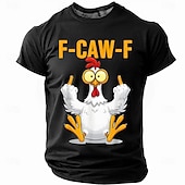 f-caw-f 面白い鶏、ユーモラスな雄鶏、失礼な T シャツ、半袖 T シャツ、3D プリント、クルーネック シャツ、ファッション、デイリー、ストリート、デイリー、ブラック、レッド、ブルー、夏、春、衣類、アパレル、S、M、L、XL、XXL、XXXL お買い得  メンズおもしろTシャツ-f-caw-f 面白い鶏、ユーモラスな雄鶏、失礼な T シャツ、半袖 T シャツ、3D プリント、クルーネック シャツ、ファッション、デイリー、ストリート、デイリー、ブラック、レッド、ブルー、夏、春、衣類、アパレル、S、M、L、XL、XXL、XXXL