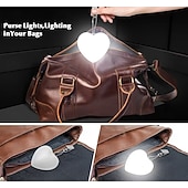 Недорогие Декоративные огни-фонарик для сумочки с сенсорным управлением, фонарь для сумочки в форме сердца, фонарь для сумочки с кусочками, фонарь для сумочки с автоматическим датчиком, фонарь для сумочки в форме сердца