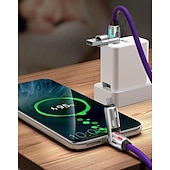 economico Luci decorative-Cavo di ricarica USB 4 in 1, ricarica rapida max 60 W per connettori USB C/USB-A/Type-C/Lightning, cavo indicatore LED per iPhone 17/16/15, Samsung iPad Android MacBook Power Bank