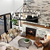 economico Modello a candelabro-lampadario a led nero su ruote 20-luce grande lampadario rustico rustico di campagna lampada industriale per sala da pranzo soggiorno cucina isola foyer corridoio