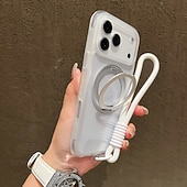 お買い得  iPhone用ケース-電話 ケース 用途 iPhone 17 Pro Max 17 Air 16 15 14 Pro Max Plus 13 Pro Max バックカバー ストラップ付き ワイヤレス充電をサポート キックスタンド レトロ風 TPU アクリル