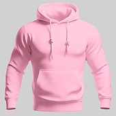levne pánské základní mikiny s kapucí-Pánské Kapuce Černá Bílá Žlutá Světlá růžová Fialová Kapuce Bez vzoru Kapsy Sporty a outdoor Denní Dovolená Polyester Šik ven Základní Na běžné nošení Jaro Podzim Oblečení Mikiny s kapucí Mikiny