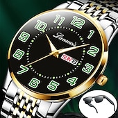 cheap Quartz Watches-The New Stainless Steel Digital Large Dial Fashionable Men'S Business Watch With Ipx7 Water Resistance Luminous Calendar Day Display Casual Quartz Watch Simple And Versatile Men'S Sports Wristwatch