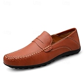 economico Mocassini casual-mocassini da guida color cuoio da uomo: comodi mocassini penny per l'estate, le riunioni all'aperto e gli eventi informali