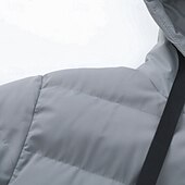 billiga Herrdunjackor och -parkas-Herr Vinterkappa Pufferjacka Vadderad jacka Ficka Bomull Semester Dagliga kläder Datum Normal Mode Ledigt Bekväm Håller värmen Höst Vinter Enfärgad / vanlig färg Svart Armégrön Grå Pufferjacka
