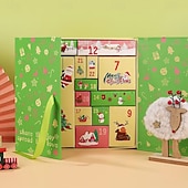 cheap Gift Wrapping &amp; Bag-24 Grids Empty Christmas Advent Calendar Boxes DIY Refillable Christmas Blind Box 24 Days Advent Countdown Gifts Boxes Kraft Paper Candy Box New Year Decorations