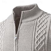 economico Maglioni Cardigan da uomo-Per uomo Felpa Cardigan Maglione Fair Isle A Coste Treccia Maglia Top Regolari Patchwork Blocco di colore Semplice Collo alla coreana Vacanza Moda Casuale Abbigliamento quotidiano Abbigliamento
