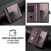 Недорогие Чехлы для Samsung-телефон Кейс для Назначение SSamsung Galaxy Z-образный сгиб 7 Кейс на заднюю панель Откидная подножка Разъем для карты Защита от удара Ретро ТПУ Кожа PU