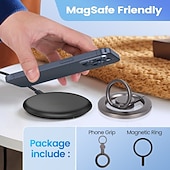 お買い得  スマホホルダー-磁気電話グリップ、ジャイロスコープ電話リングホルダーグリップ、ハンドヘルド電話指サポートスタンド、デスクトップ電話スタンドに最適