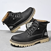 Недорогие Рабочие ботинки-Классические мужские рабочие ботинки для улицы – прочные ботинки на шнуровке с нескользящей подошвой и амортизирующей стелькой для строительства, сельского хозяйства и повседневной носки