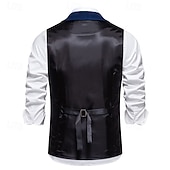 levne Obleky pro volný čas-Pánské Kamizelka Denní Vinobraní Podzim zima Polyester Pevná barva Jednořadé Blejzr Tmavě šedá Námořnická modř Hnědá